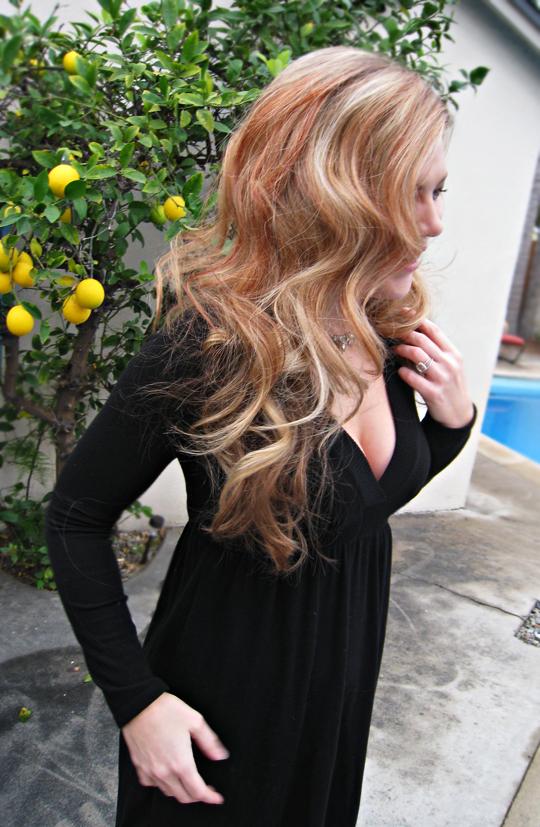 hair curled with hot rollers - brushed out+waves