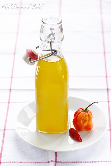 Olive oil with chili pepper