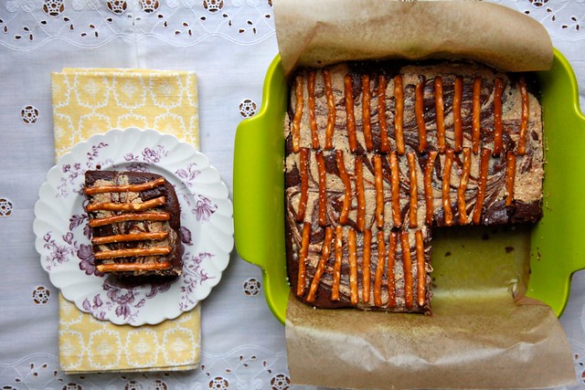 Chocolate Peanut Butter Pretzel Brownies - Joy the Baker