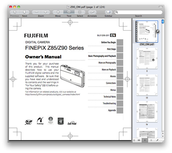 Fuji Z90 Manual