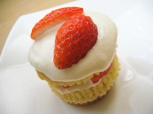 mini strawberry short cupcake