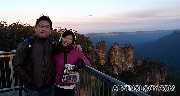 Rachel and I, enjoying the sunset at the Three Sisters