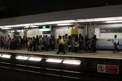 Passengers lined for for the next train