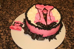 pink and black bachlorette party cake • <a style="font-size:0.8em;" href="http://www.flickr.com/photos/60584691@N02/5525353930/" target="_blank">View on Flickr</a>
