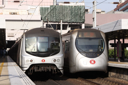 The two types of train on the East Rail line