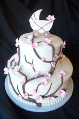 Cherry blossom baby shower cake • <a style="font-size:0.8em;" href="http://www.flickr.com/photos/60584691@N02/5524769467/" target="_blank">View on Flickr</a>