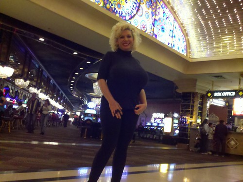 Claudia Marie and her big fake tits at the Sahara Casino