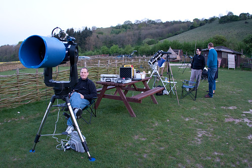 Setting up for an evening's night sky photography