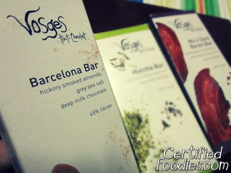 Vosges Barcelona Bar with Hickory smoked almonds, grey sea salt, and deep milk chocolate - CertifiedFoodies.com