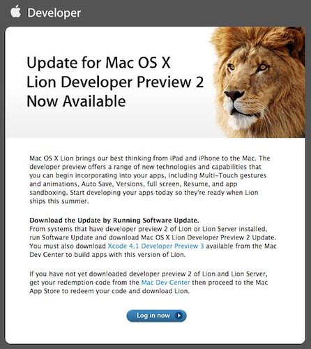 Mac OS X Lion developer preview 2