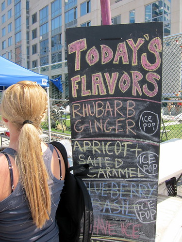In line for my Rhubard Ginger Popsicle at People's Pops