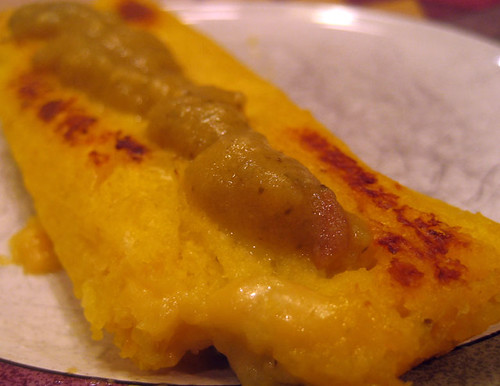sweet potato salsa on tamale