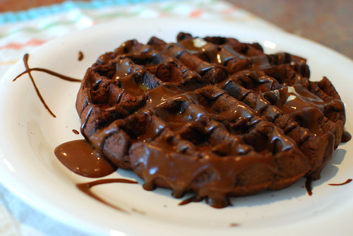 Chocolate Brownie Waffle with Brownie Batter Sauce