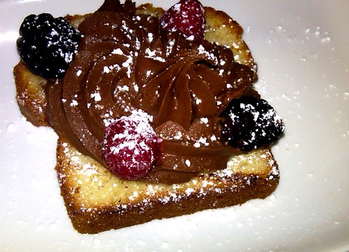 Grilled Pound Cake with Chocolate Dream Mousse and Fresh Berries