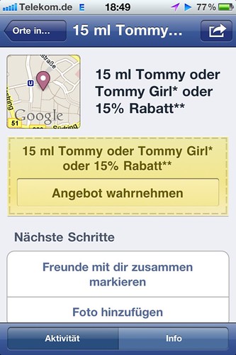 Facebook-Angebote: Tommy/Tommy Girl/15 % Rabatt bei Douglas in Bochum