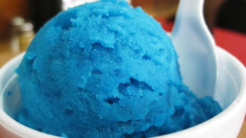 homemade italian ice - blue