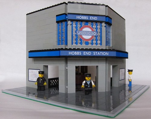 Charles Holden style London Underground Station made from Lego