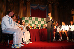 11.03.03 Macri da la bienvenida a los equipos de tenis de Copa Davis de Argentina y Rumania
