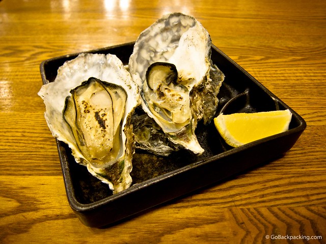 A pair of massive Hiroshima oysters
