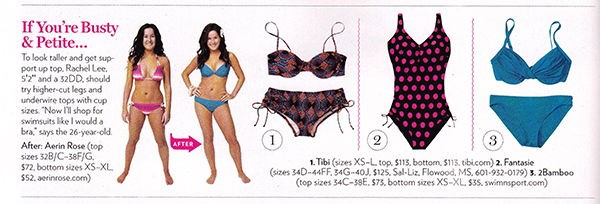 Glamour Magazine Picks Swim Suits for Busty Petites – May 2011