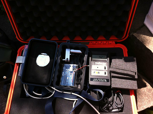 Setting up Bento Box Geo Radiation detector #bGeigie for Fukushima ride for #safecast.org