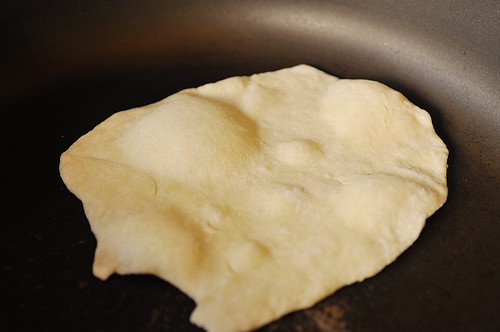 cooking homemade flour tortillas