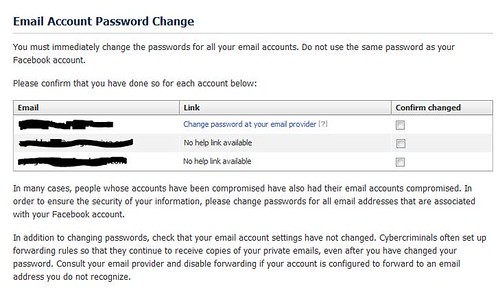 change Facebook email account password