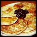 #vegan pancakes with blueberry jam