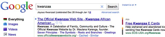 Kwanzaa on Google