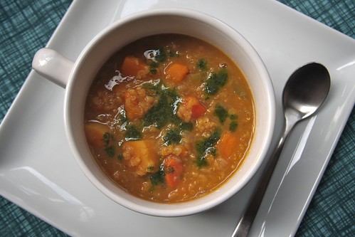 curried butternut squash red lentil soup
