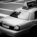 NYC yellow cab in black & white