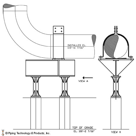 Drawing of Complete Assembly (including hold-down clamp, pedestals and beams)