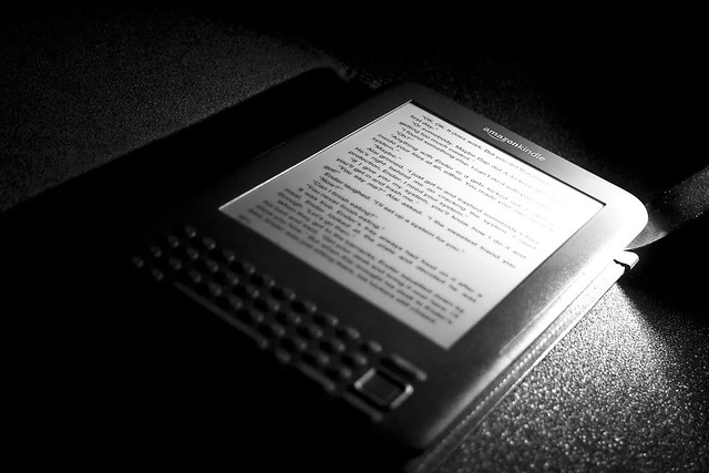 Photograph of an Amazon Kindle eBook reading device