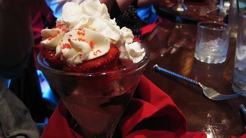red velvet cupcake sundae