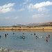 People float in Dead sea (Al-Bahr al-Mayyit)