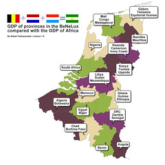 Comparing the GDP of the BeNeLux with that of Africa