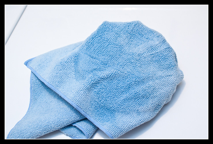 pad wrapped in microfiber towel