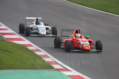 Jack Martin and Billy Monger in British F4 during the BTCC Brands Hatch Finale Weekend October 2016