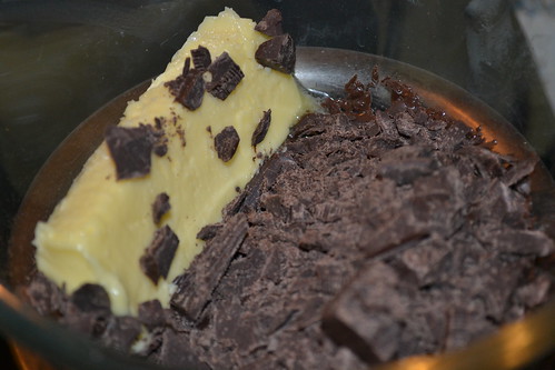 chocolate chips and butter for Molten Chocolate Lava Cake