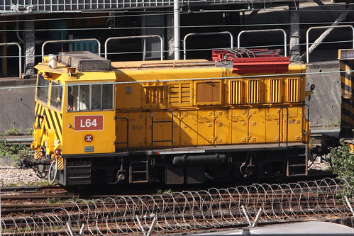 MTR battery-electric loco L64 shunting at Kowloon Bay depot