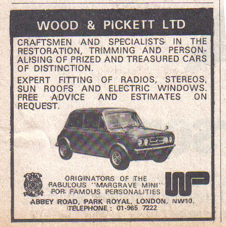 1974 WOOD AND PICKETT ADVERT