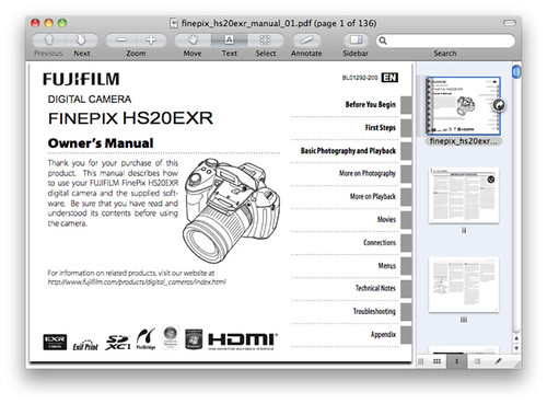 Fujifilm hs20exr/hs22exr Manual de instrucciones impreso Guía de usuario 132 Páginas