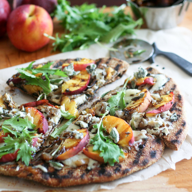 Rustic Grilled Peaches Pizza