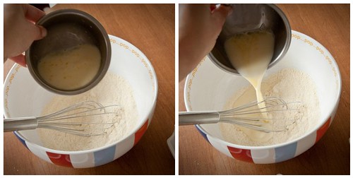 Add egg/milk mixture