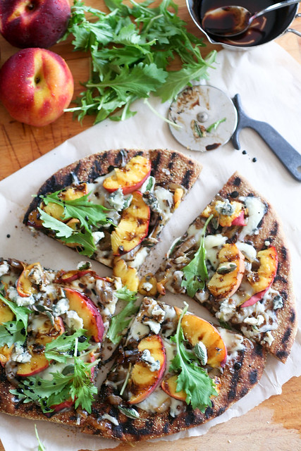 Rustic Grilled Peaches Pizza