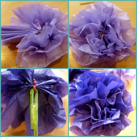 make tissue paper flowers