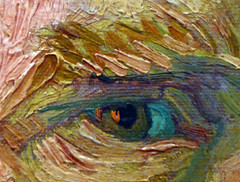 Van Gogh, Self-Portrait Dedicated to Paul Gauguin detail of eye