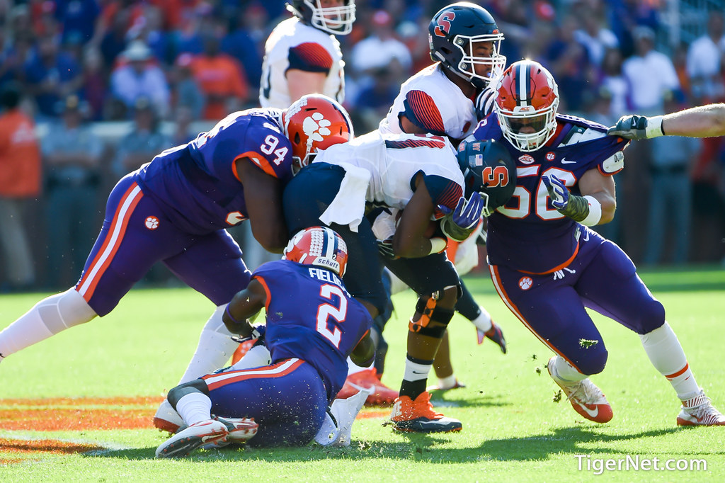 Clemson Football Photo of Carlos Watkins and Mark Fields and Syracuse