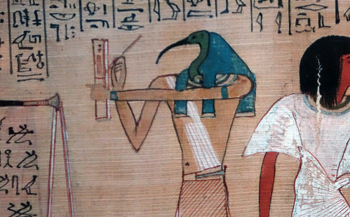 Hunefer's Book of the Dead, detail with Thoth (close)