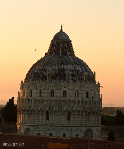 Baptistery at sunset